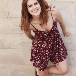 Garage maroon romper